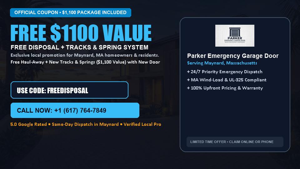 Parker Emergency Garage Door FREE Haul-Away & Heavy-Duty Tracks with New Door
